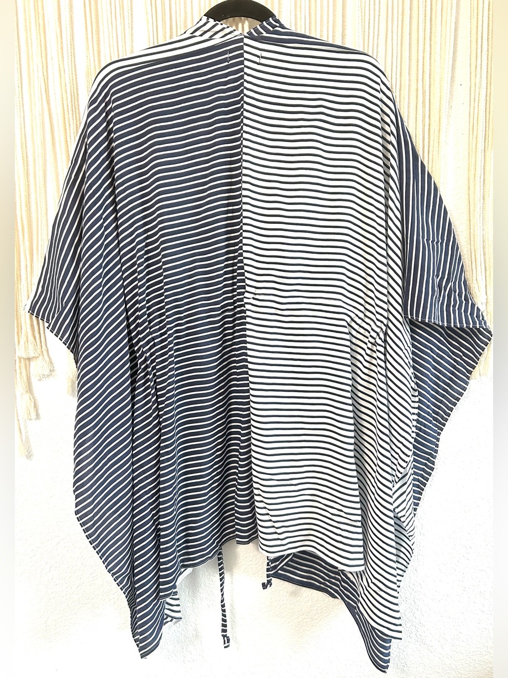 LANDS END Striped Kimono Cover-Up in Navy & White - Picture 9 of 10